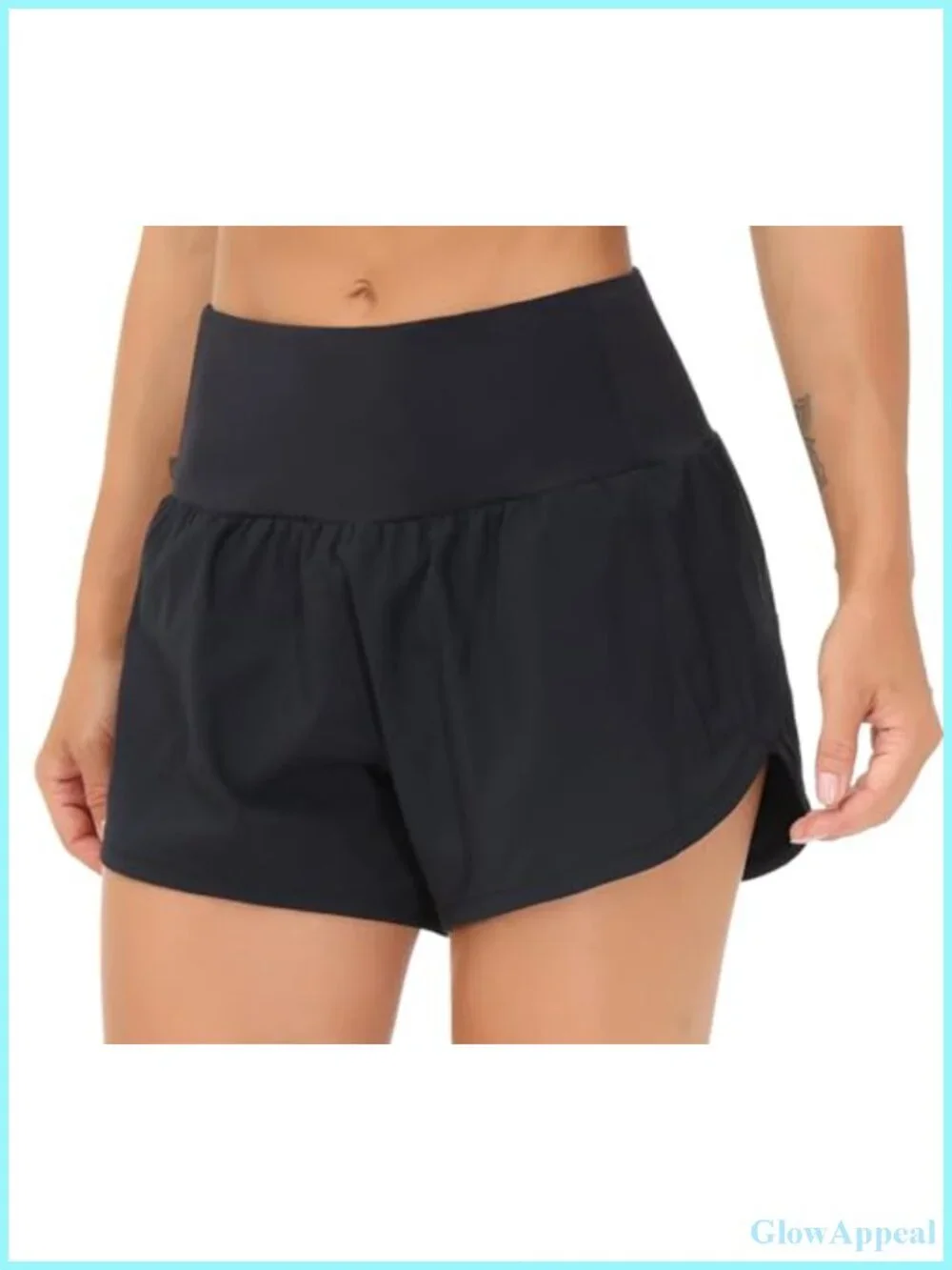High Waisted Running Shorts Quick Dry Workout Shorts with Zipper Pockets
